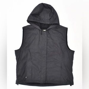 EDDIE BAUER Womens Hooded Vest 20 2XL Black Polyester